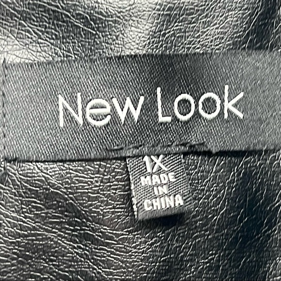 Black New Look Women's Faux Leather Puff Sleeve Full Zip Jacket - Picture 6 of 10